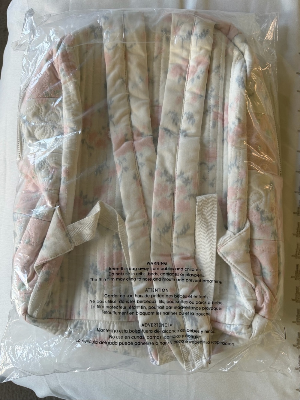 LoveShackFancy x Anthropologie Quilted Soft Pink Floral Backpack - Picture 5 of 10
